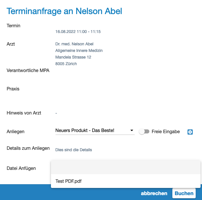 PDF an BuchungAnfrage anhängen